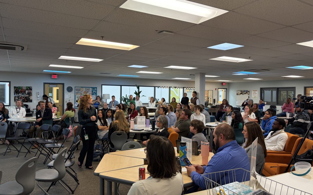 Students, educators, and community members gathered at the Fayette County Public Schools Student Sustainability Symposium, listening to student presentations on sustainability initiatives in Lexington, Kentucky.